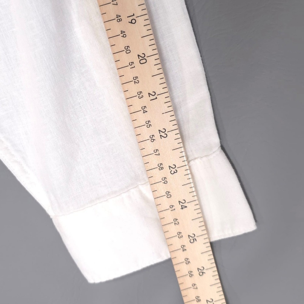 MAGASCHONI Mens New XXL Shirt Button Down EUROPEAN Linen Blend White GM50108M - Picture 6 of 13
